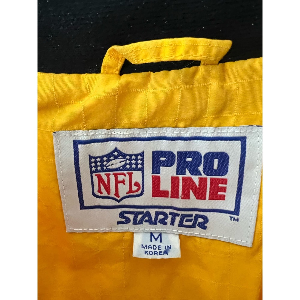 Starter Vintage NFL Pro Line Green Bay Packers Yellow Pullover Jacket Medium 90s - Picture 2 of 11